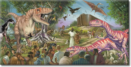Noah's ark with dinosaurs