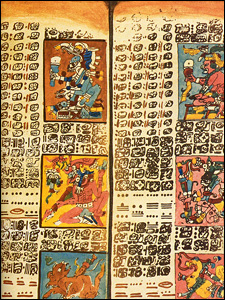 Mayan hieroglyphics in the Dresden Codex