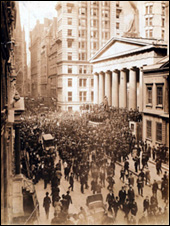 Wall Street during the bank panic in October 1907