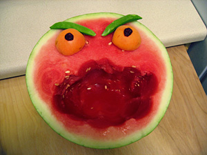 Angry watermelon face