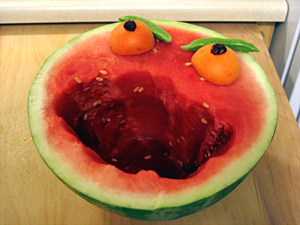 Angry watermelon face