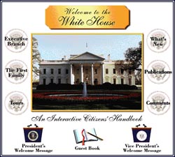 The first White House website homepage